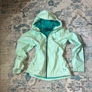 Mint Green Hooded Rain Jacket